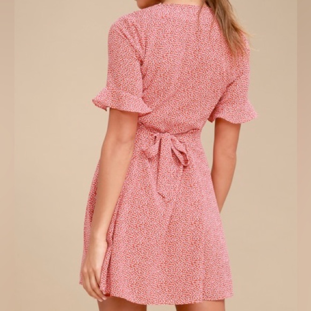 Lulu’s Castana Rust Red Print Button-Up Dress Siz… - image 5